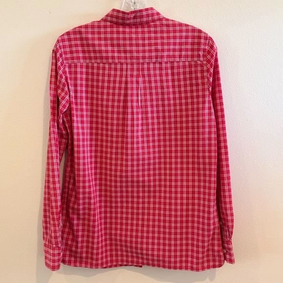 Banana Republic Women's Classic Fit Long Sleeve SZ S Red White PlaidButton Down - Picture 6 of 9